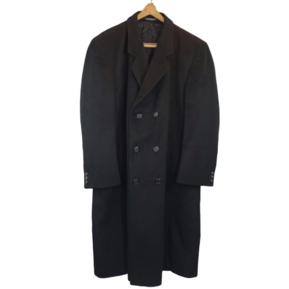 GGG Clothes Wool Cashmere Blend Black Coat 48